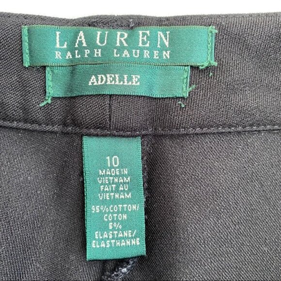 Ralph Lauren Adelle high waisted pants, straight leg, black, stretch cotton - Picture 4 of 5